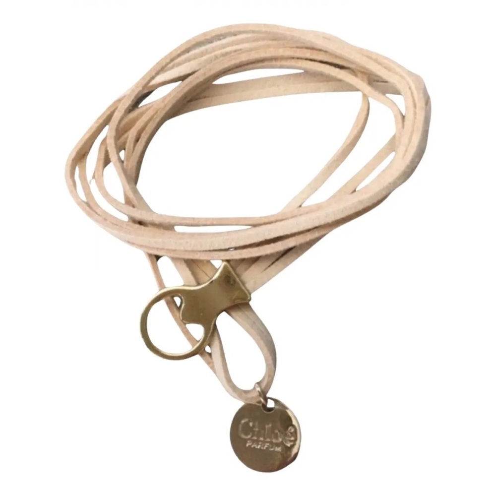 Chloe Parfum Chloe Leather Tassel Bracelet With Charm Gold String Strand